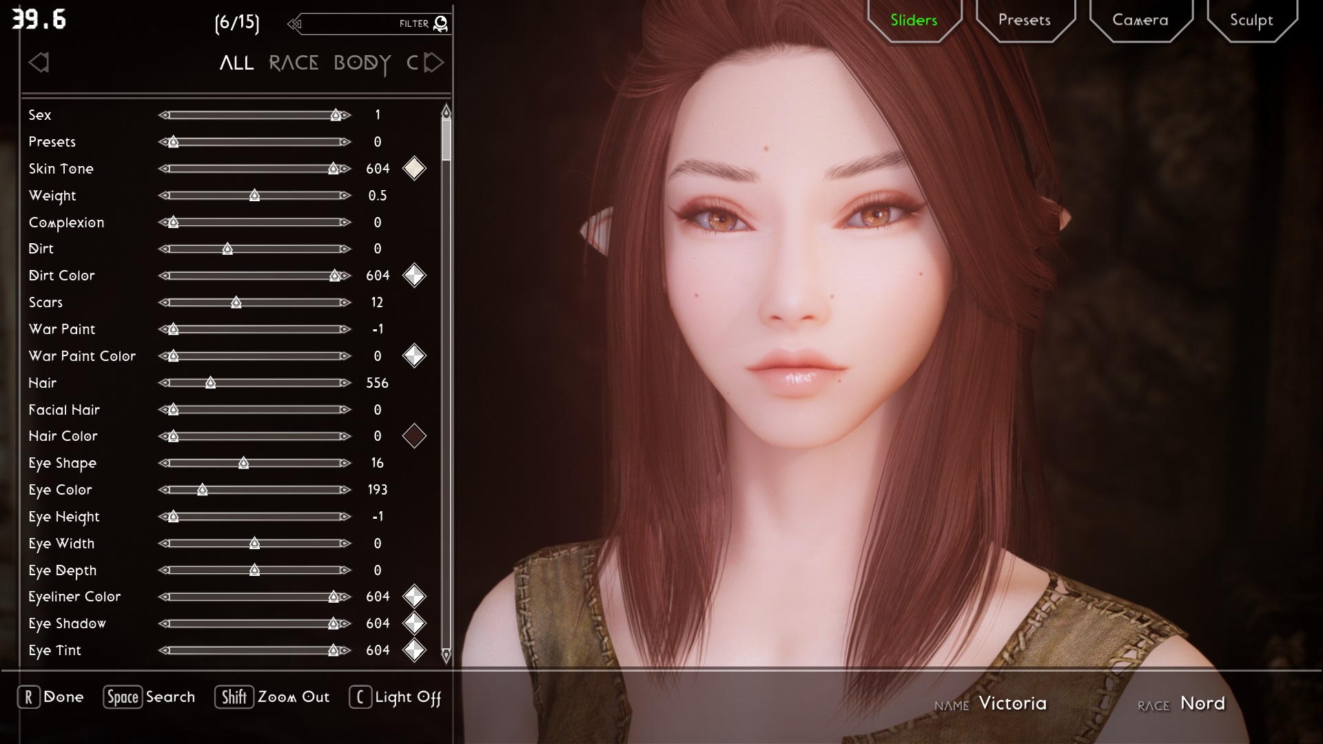 Victoria Racemenu Preset 髪顔体 Skyrim Special Edition Mod データベース