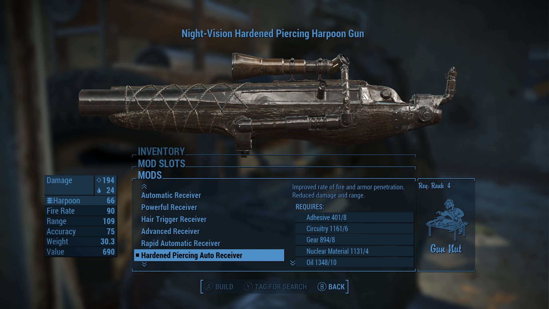 More Mods Harpoon Gun 日本語化対応 武器 Fallout4 Mod データベース Mod紹介 まとめサイト