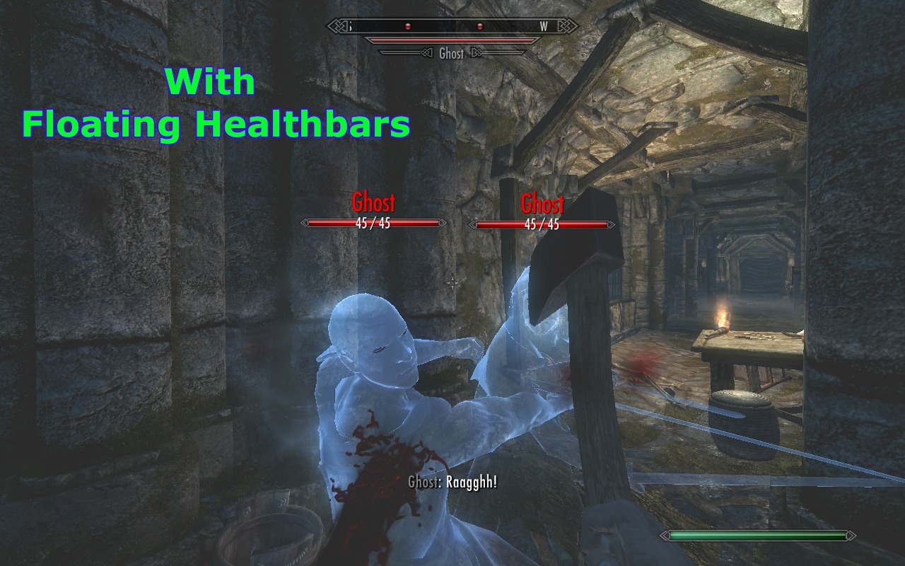 skyrim floating health bars