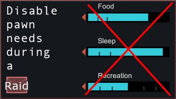 Disable Raid Needs 1.6 - RimWorld Mod データベース MOD紹介・まとめサイト