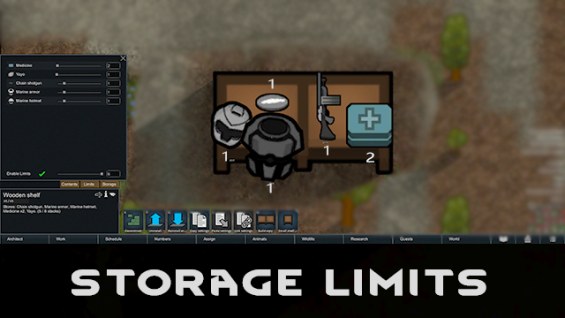 Storage Limits 1.6 - RimWorld Mod データベース MOD紹介・まとめサイト