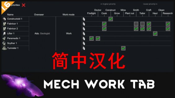 Mech Work Tab（简中汉化） - RimWorld Mod データベース MOD紹介・まとめサイト