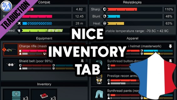 Nice Inventory Tab [Fr] 1.6 - RimWorld Mod データベース MOD紹介・まとめサイト