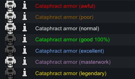 Quality Colors (Continued) 日本語化対応 1.6 - RimWorld Mod データベース MOD紹介・まとめサイト
