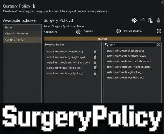Surgery Policy 1.6 - RimWorld Mod データベース MOD紹介・まとめサイト