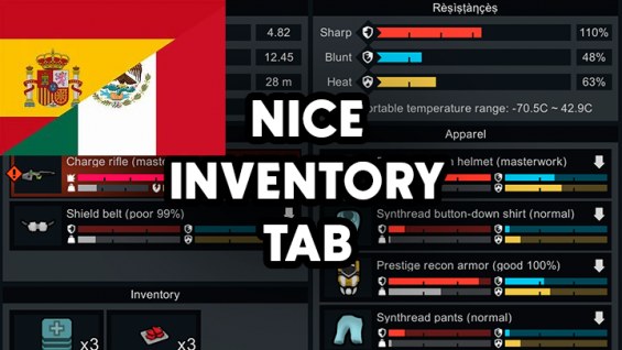 Nice Inventory Tab en Español 1.6 - RimWorld Mod データベース MOD紹介・まとめサイト