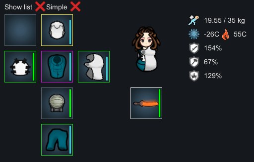RPG Style Inventory Revamped 日本語化対応 1.6 - RimWorld Mod データベース MOD紹介・まとめサイト