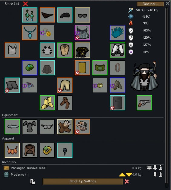 RPG Style Inventory 日本語化対応 1.6 - RimWorld Mod データベース MOD紹介・まとめサイト