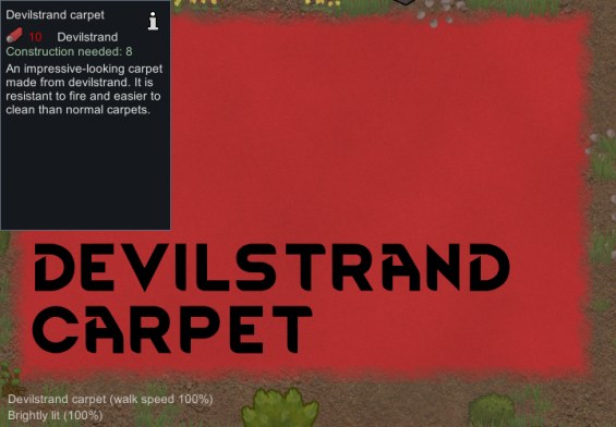 Devilstrand Carpet 1.6 - RimWorld Mod データベース MOD紹介・まとめサイト