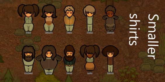 Smaller Shirt Textures 1.6 - RimWorld Mod データベース MOD紹介・まとめサイト