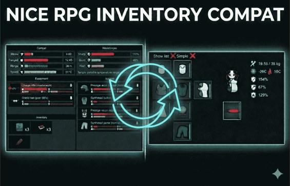 Nice RPG Inventory Compat 1.6 - RimWorld Mod データベース MOD紹介・まとめサイト