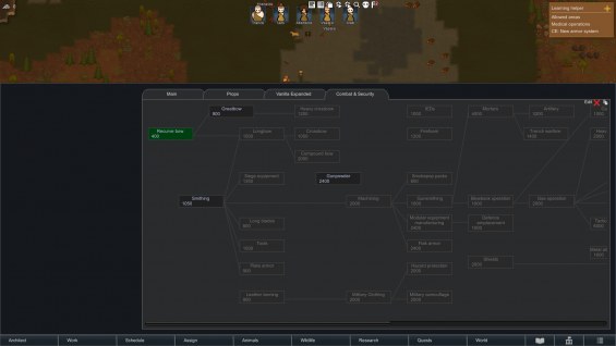 Organized Combat Research 1.2 - RimWorld Mod データベース MOD紹介・まとめサイト