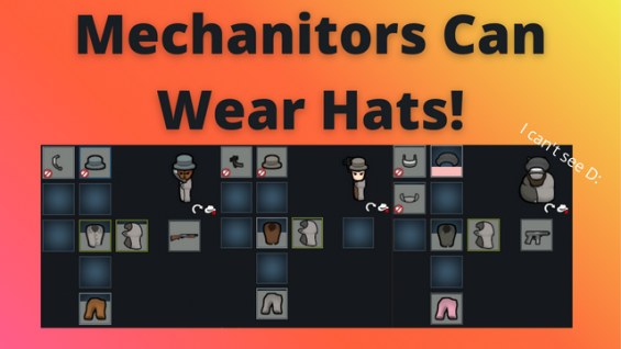 Mechanitors can wear hats too! 1.5 - RimWorld Mod データベース MOD紹介・まとめサイト