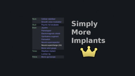 Simply More Implants (Continued) 1.5 - RimWorld Mod データベース MOD紹介・まとめサイト