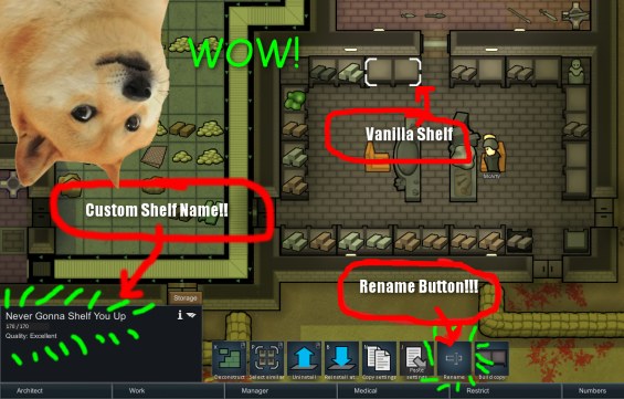 Shelf Renamer 1.0 - RimWorld Mod データベース MOD紹介・まとめサイト