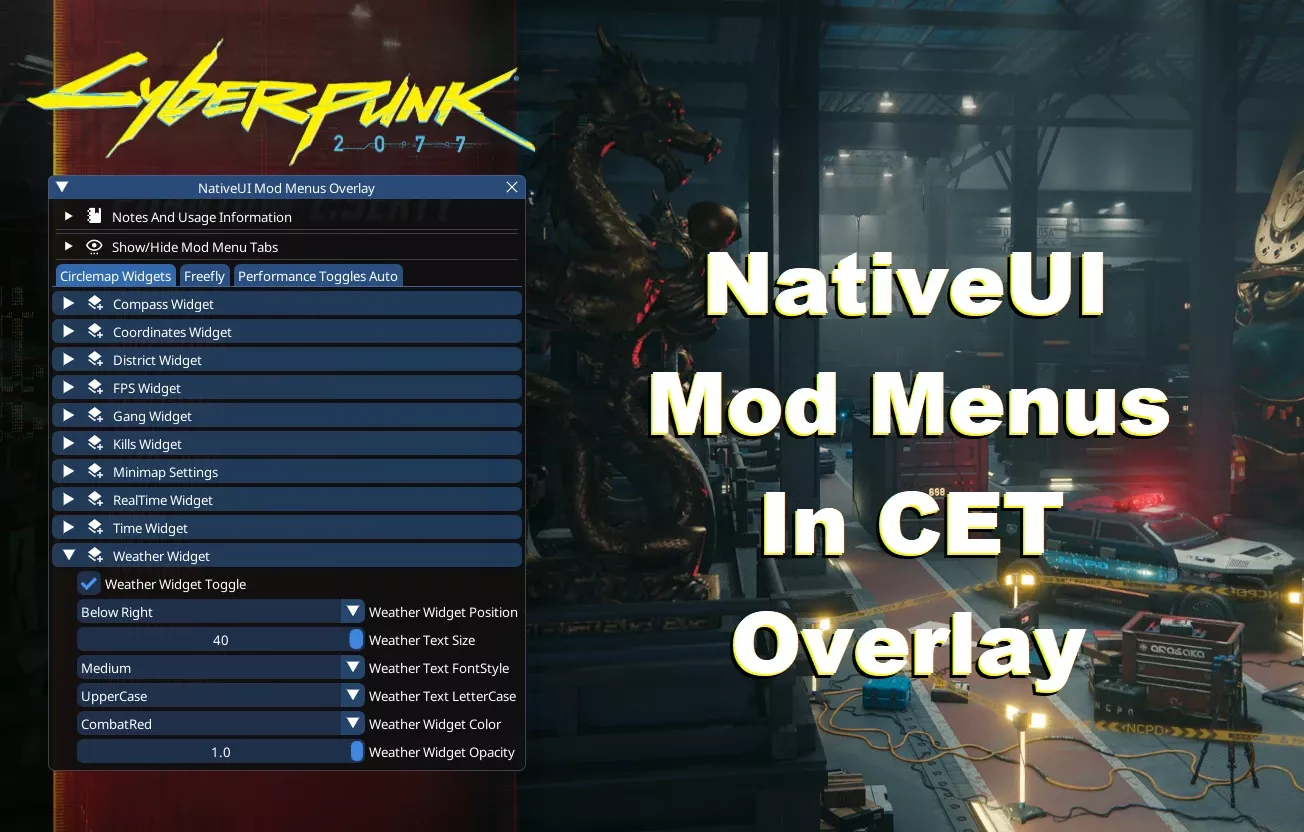 NativeUI Menus In CET Overlay - Native Settings Addon その他