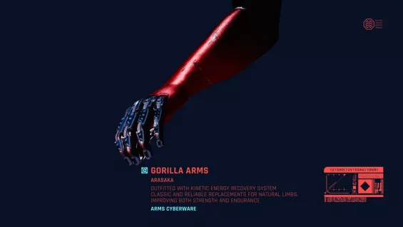 Gorilla Arms - Red (VTK FemV Compatible) その他 - Cyberpunk 2077 Mod ...