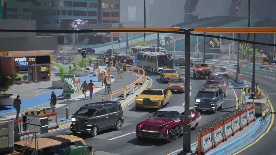Night City Traffic Overhaul ゲームプレイ - Cyberpunk 2077 Mod