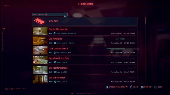 Named Saves インターフェイス - Cyberpunk 2077 Mod データベース MOD