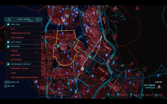 Better Fast Travel Map ゲームプレイ - Cyberpunk 2077 Mod